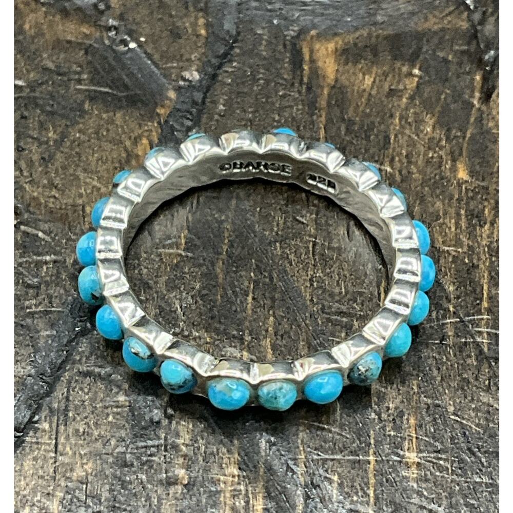 Barse Infinity Band Ring- Turquoise- Sterling Silver- 10- NWT - Picture 6 of 7